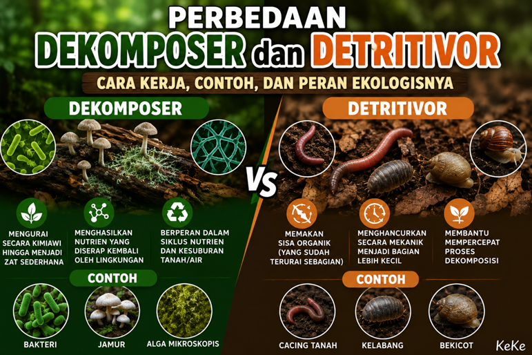 Perbedaan Dekomposer dan Detritivor